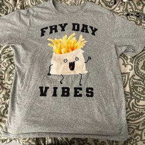 Fry Day Vibes Boys XXL 18 Funny Friday T-Shirt Wonder Nation Silly Food Kids 2XL